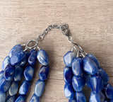 Blue Lucite Acrylic Bead Statement Chunky Necklace - Penelope