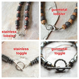 Turquoise Hematite Mens Beaded Necklace - Landon