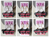 Hot Pink Ginkgo Matte Leaf Lucite Petal Silver Big Statement Earrings - Avery