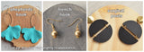 Royal Blue Ginkgo Matte Leaf Lucite Petal Silver Big Statement Earrings - Avery