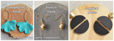 Gold Lucite Statement Matte Dangle Earrings Jewelry Set - Charlotte
