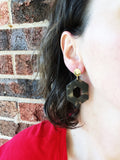 Tortoise Shell Statement Earrings Big Lucite Earrings Acrylic Earrings - Deanne