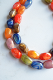 Multi Color Statement Chunky Acrylic Lucite Multi Strand Necklace - Penelope