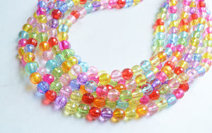 Multi Color Beaded Multi Strand Chunky Acrylic Lucite Statement Necklace - Angelina