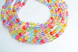 Multi Color Beaded Multi Strand Chunky Acrylic Lucite Statement Necklace - Angelina