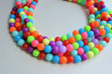 Neon Multi Color Chunky Multi Strand Bead Statement Necklace - Alana