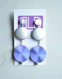 Gold Lucite Acrylic Big Dangle Matte Bead Statement Earrings - Violetta