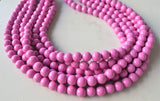 Purple Pink Lavender Acrylic Lucite Bead Chunky Multi Strand Statement Necklace 10mm bead