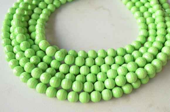 Green Yellow Lucite Bead Chunky Multi Strand Statement Necklace - Angelina