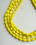 Yellow Glass Bead Chunky Multi Strand Statement Necklace