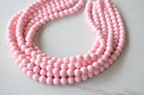 Light Pink Acrylic Lucite Bead Chunky Statement Necklace - Alana