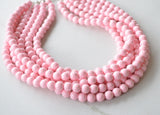 Light Pink Acrylic Lucite Bead Chunky Statement Necklace - Alana