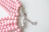 Light Pink Acrylic Lucite Bead Chunky Statement Necklace - Alana