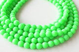 Neon Green Matte Acrylic Bead Chunky Multi Strand Statement Necklace - Alana