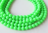 Neon Green Matte Acrylic Bead Chunky Multi Strand Statement Necklace - Alana