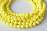 Yellow Faceted Acrylic Lucite Big Bead Chunky Multi Strand Necklace - Evelyn