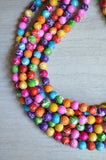 Colorful Multi Color Acrylic Lucite Beaded Multi Strand Chunky Statement Necklace - Alana