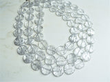 Clear Silver Beaded Lucite Chunky Multi Strand Statement Necklace - Charlotte