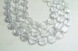 Clear Silver Beaded Lucite Chunky Multi Strand Statement Necklace - Charlotte