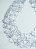 Clear Silver Beaded Lucite Chunky Multi Strand Statement Necklace - Charlotte