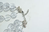 Clear Silver Beaded Lucite Chunky Multi Strand Statement Necklace - Charlotte