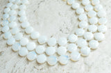 White Sea Opal Glass Beaded Multi Strand Chunky Statement Necklace - Charlotte