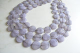 Gray Lucite Beaded Multi Strand Chunky Statement Necklace - Charlotte