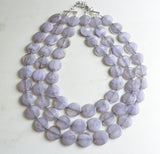 Gray Lucite Beaded Multi Strand Chunky Statement Necklace - Charlotte