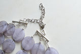 Gray Lucite Beaded Multi Strand Chunky Statement Necklace - Charlotte