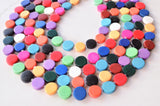 Multi Color Beaded Wood Multi Strand Chunky Statement Necklace - Charlotte