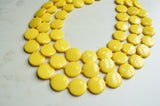 Yellow Lucite Beaded Multi Strand Chunky Statement Necklace - Charlotte