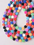 Multi Color Beaded Wood Multi Strand Chunky Statement Necklace - Charlotte