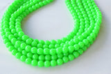 Neon Green Acrylic Lucite Bead Chunky Multi Strand Statement Necklace - Alana