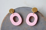 Pink Gray Yellow Purple Red Statement Lucite Big Matte Large Earrings - Rachel