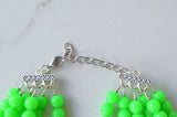 Neon Green Acrylic Lucite Bead Chunky Multi Strand Statement Necklace - Alana