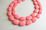 Acrylic Lucite Beaded Chunky Multi Strand Statement Necklace - Jane