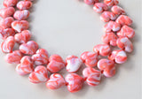 Red White Heart Acrylic Beaded Chunky Multi Strand Statement Necklace