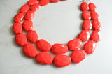 Acrylic Lucite Beaded Chunky Multi Strand Statement Necklace - Jane