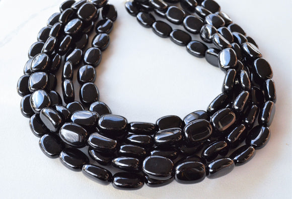 Black Beaded Lucite Big Chunky Multi Strand Statement Necklace - Lauren