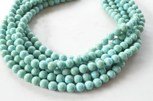 Turquoise Green Acrylic Lucite Bead Chunky Multi Strand Statement Necklace - Alana