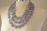 Gray Lucite Beaded Multi Strand Chunky Statement Necklace - Charlotte