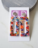 Multi Color Colorful Statement Big Lucite Geometric Acrylic Large Earrings - Louise