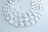 Clear Acrylic Beaded Multi Strand Chunky Statement Necklace