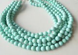 Mint Green Lucite Acrylic Bead Chunky Statement Necklace - Angelina
