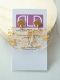 Clear Gold Lucite Big Terrazzo Dangle Womens Statement Earrings - Nora