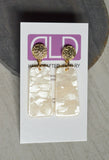 Ivory White Lucite Acrylic Big Womens Dangle Long Statement Earrings - Nevaeh