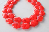 Red Acrylic Bead Chunky Multi Strand Lucite Statement Necklace - Wendy