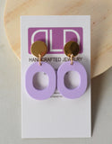 Pink Gray Yellow Purple Red Statement Lucite Big Matte Large Earrings - Rachel