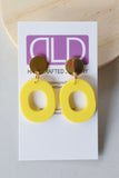 Pink Gray Yellow Purple Red Statement Lucite Big Matte Large Earrings - Rachel