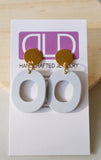 Pink Gray Yellow Purple Red Statement Lucite Big Matte Large Earrings - Rachel